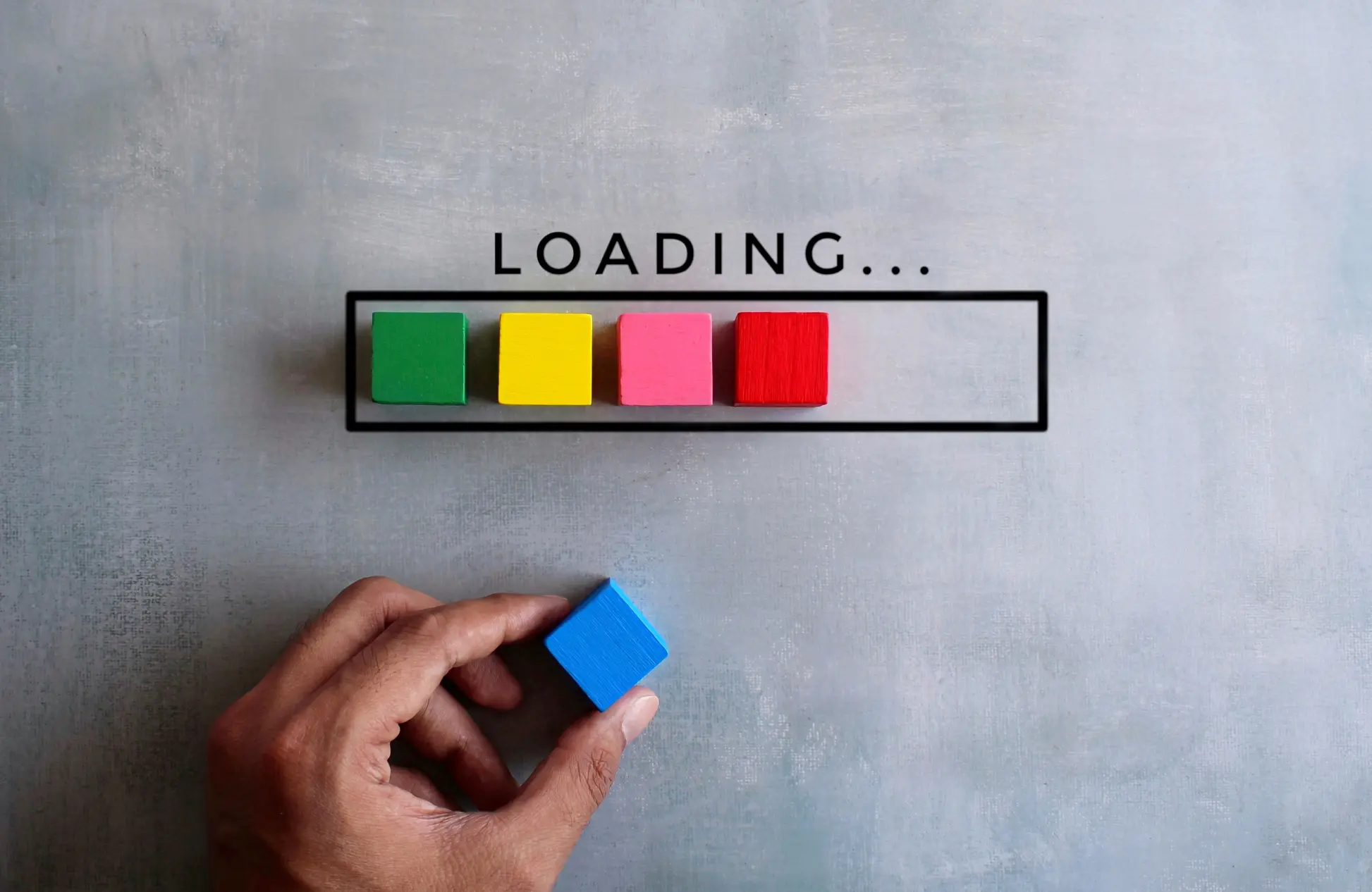 Top view image of loading bar with colorful wooden