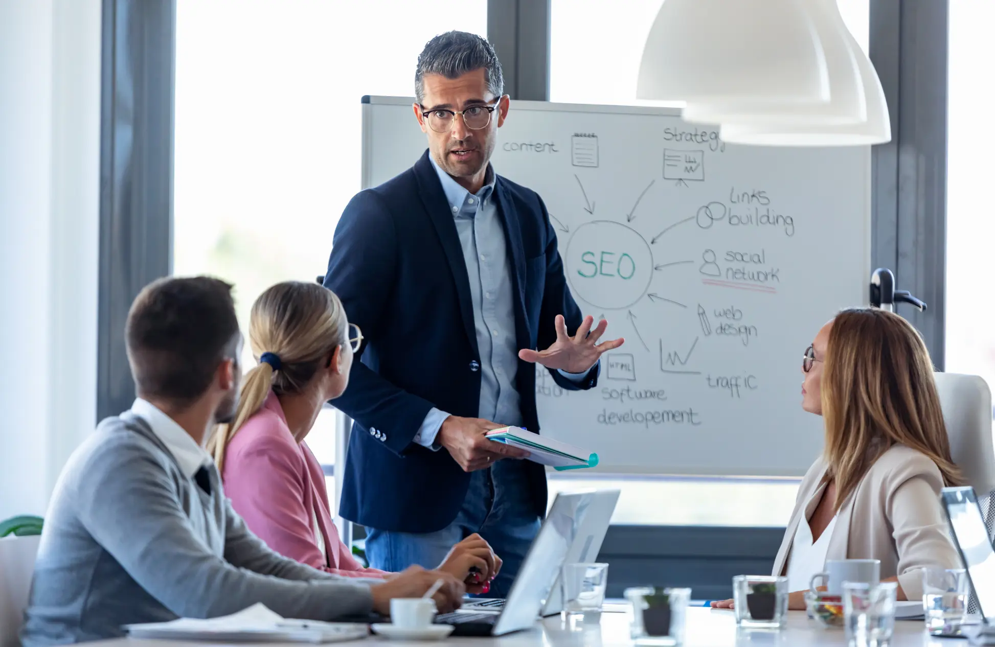Businessman explaining a project